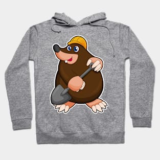 Mole with Shovel & Hard hat Hoodie